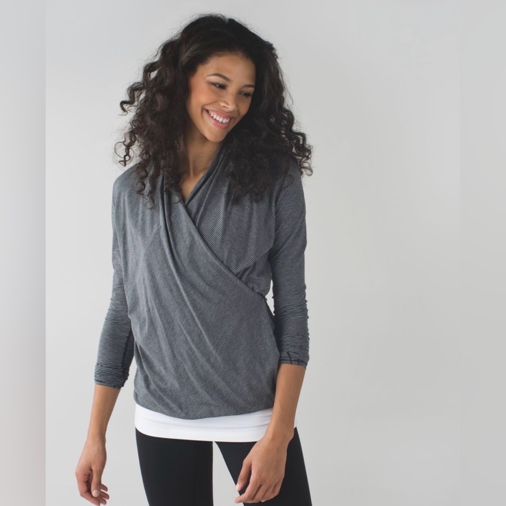 LULULEMON EUC RADIANT LONG SLEEVE/ Tonka stripe black